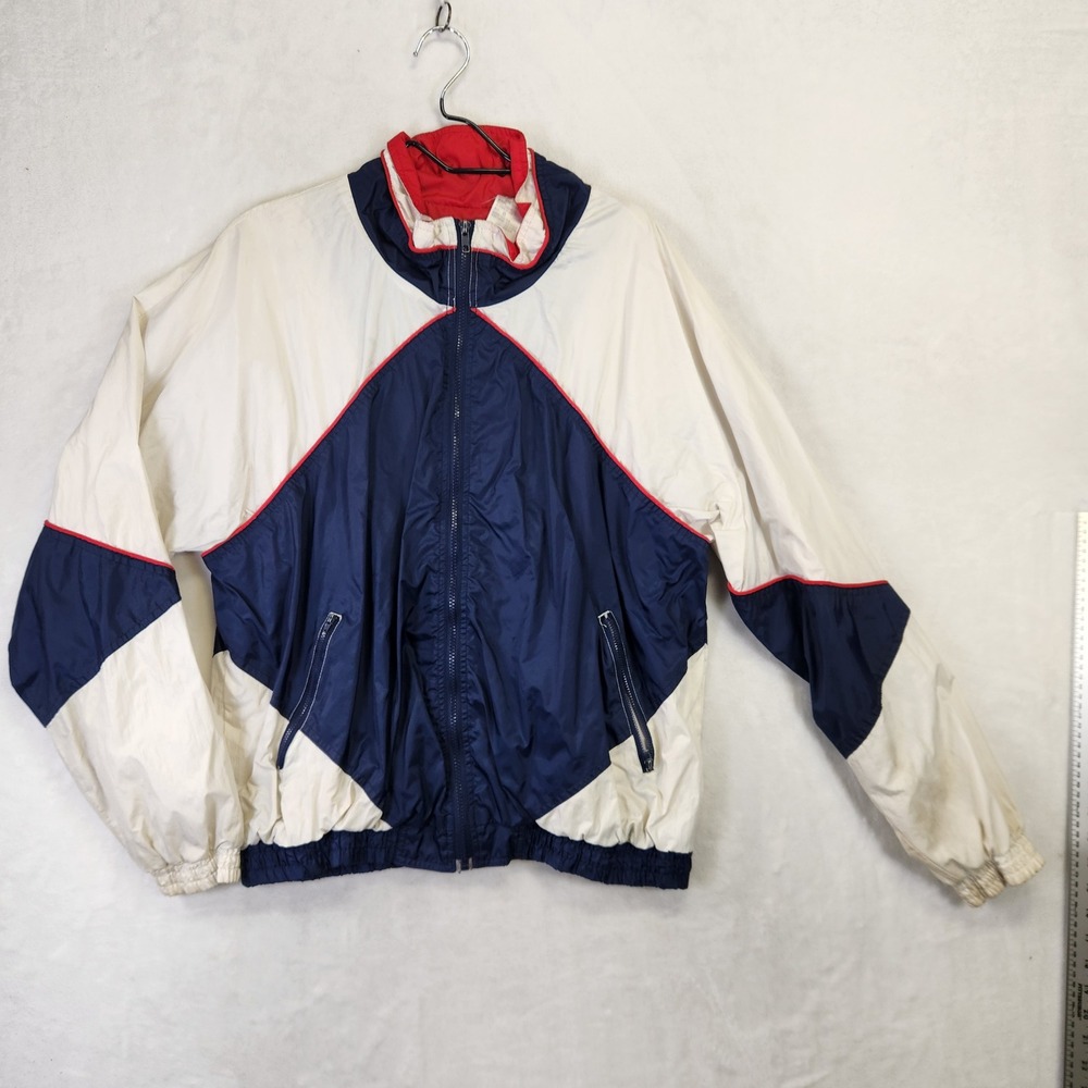 Vintage MacGregor Windbreaker Jacket Navy White Red Colorblock Mens Large 90s‎